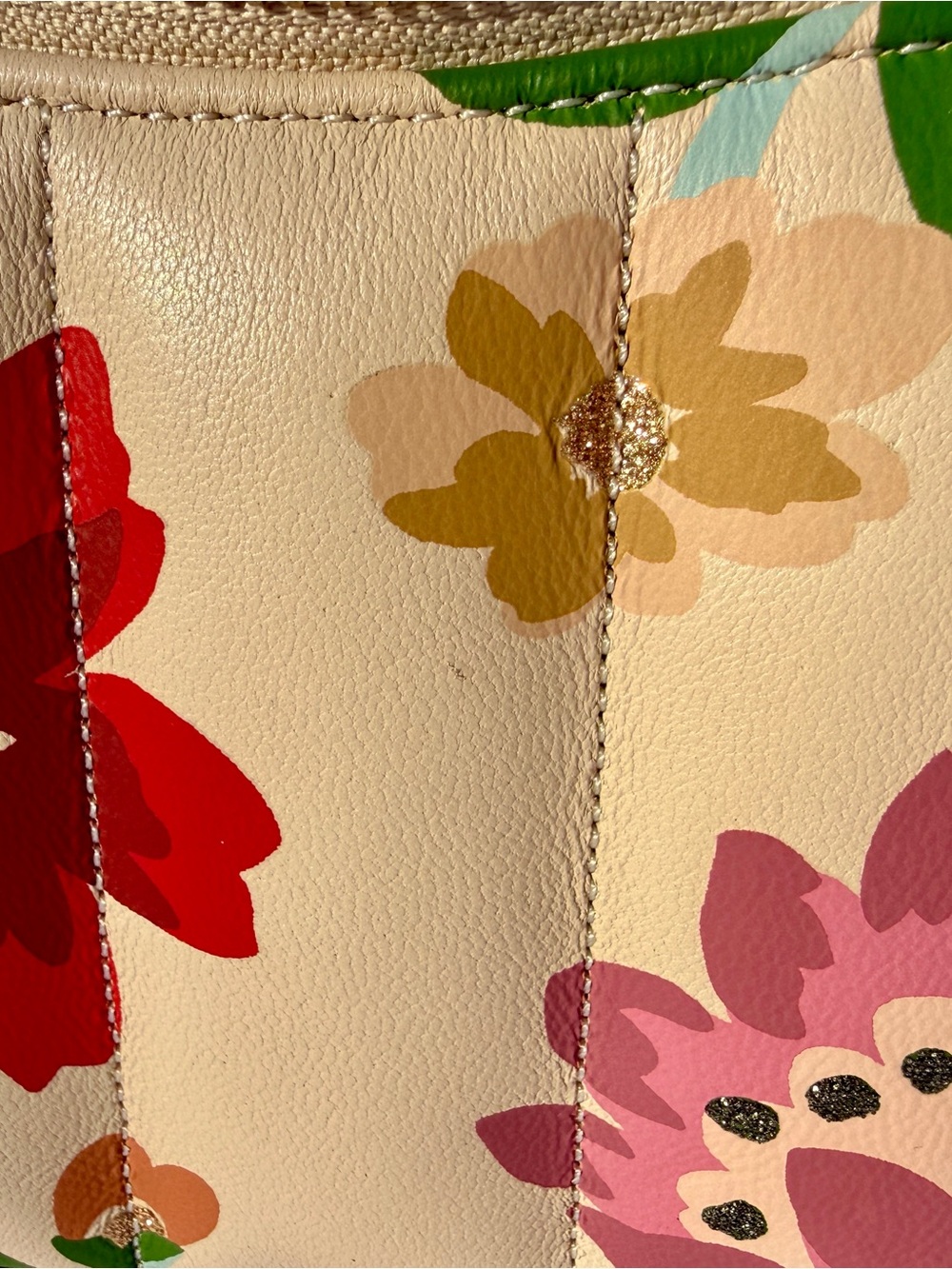 Rare Coach Cream Floral Leather Crossbody Bag - Picture 3 of 8